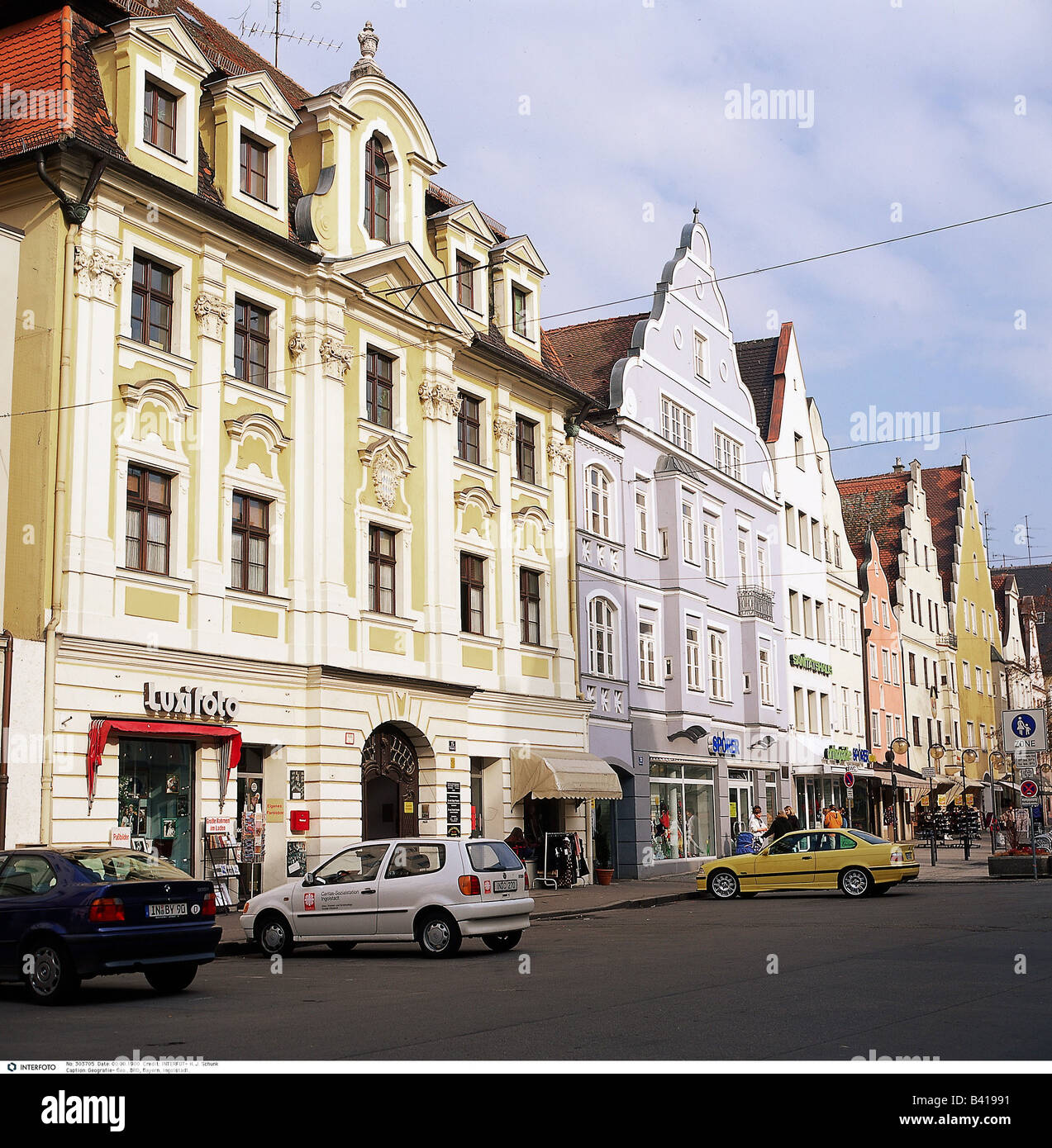 geography / travel, Germany, Bavaria, Ingolstadt, old town, street scene, facade, houses, city