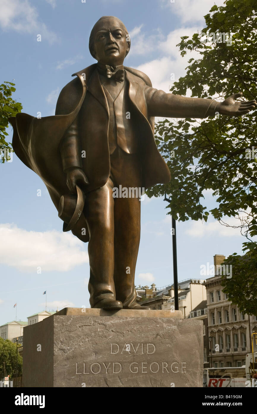 England London Lloyd George memorial Parliament Stock Photo