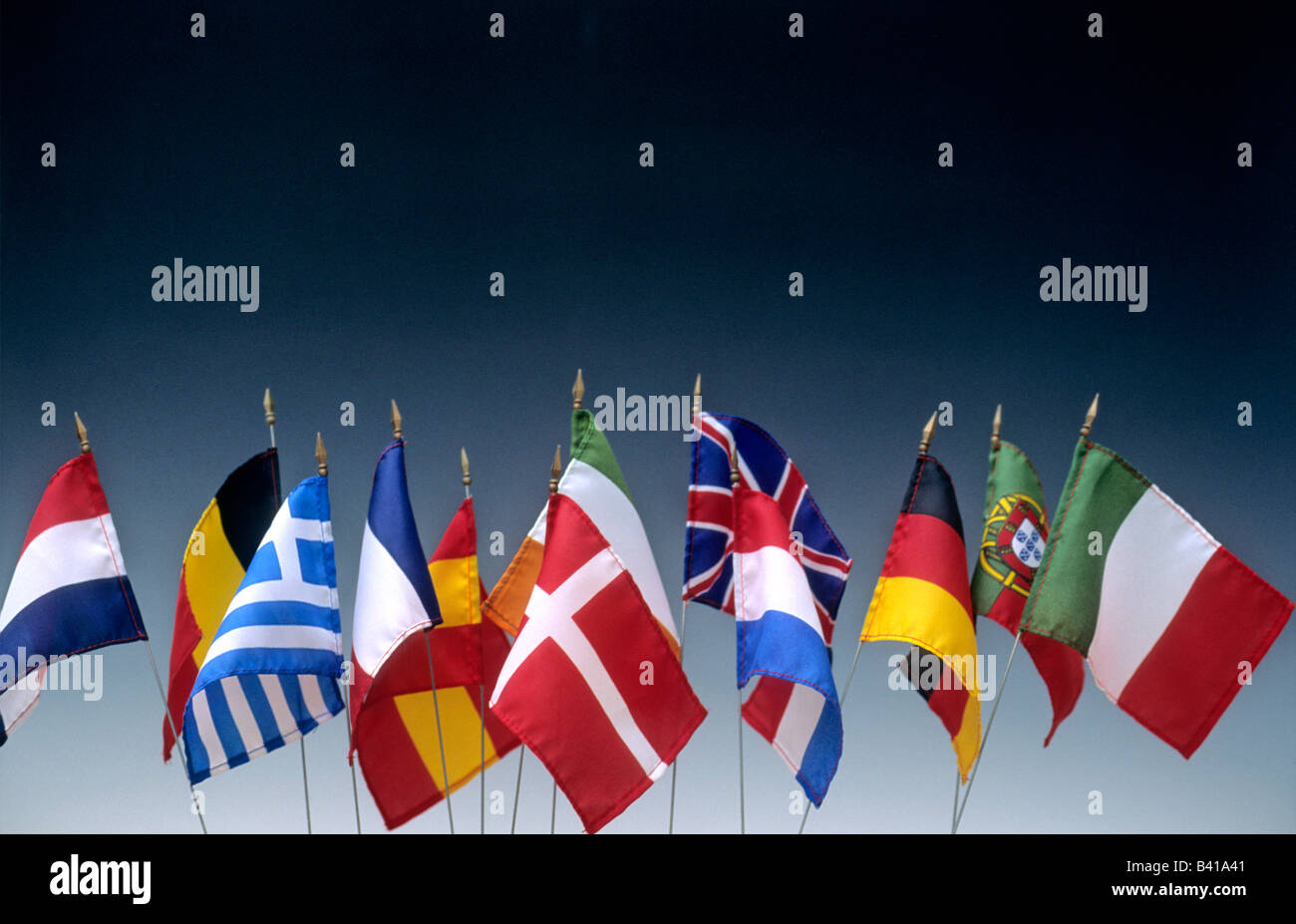 European flags of the European Union states, EU Stock Photo
