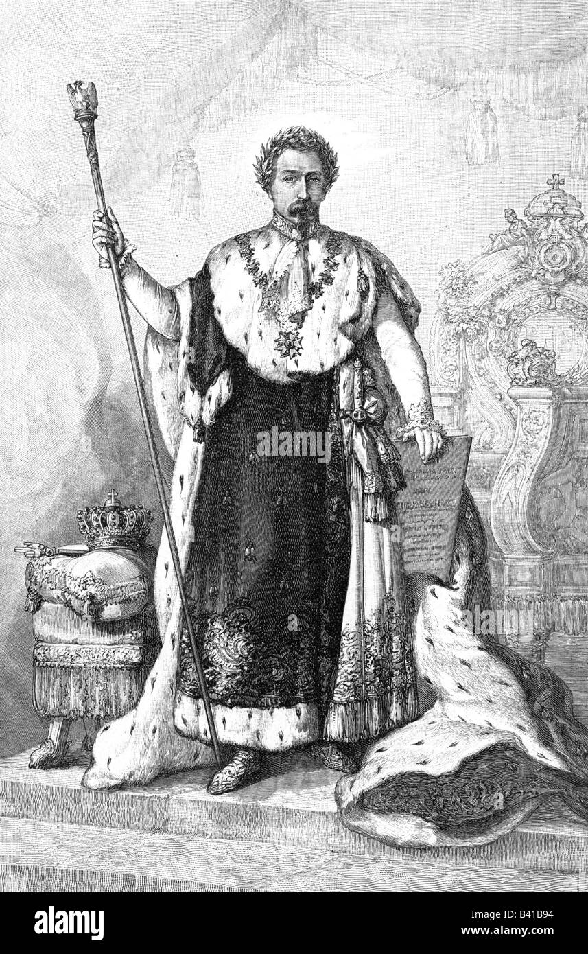 Napoleon III, 20.4.1808 - 9.1.1873, Emperor of the French 2.12.1852 - 2.9.1870, full length, wood engraving after lithograph by A. Collette, circa 1853, , Stock Photo