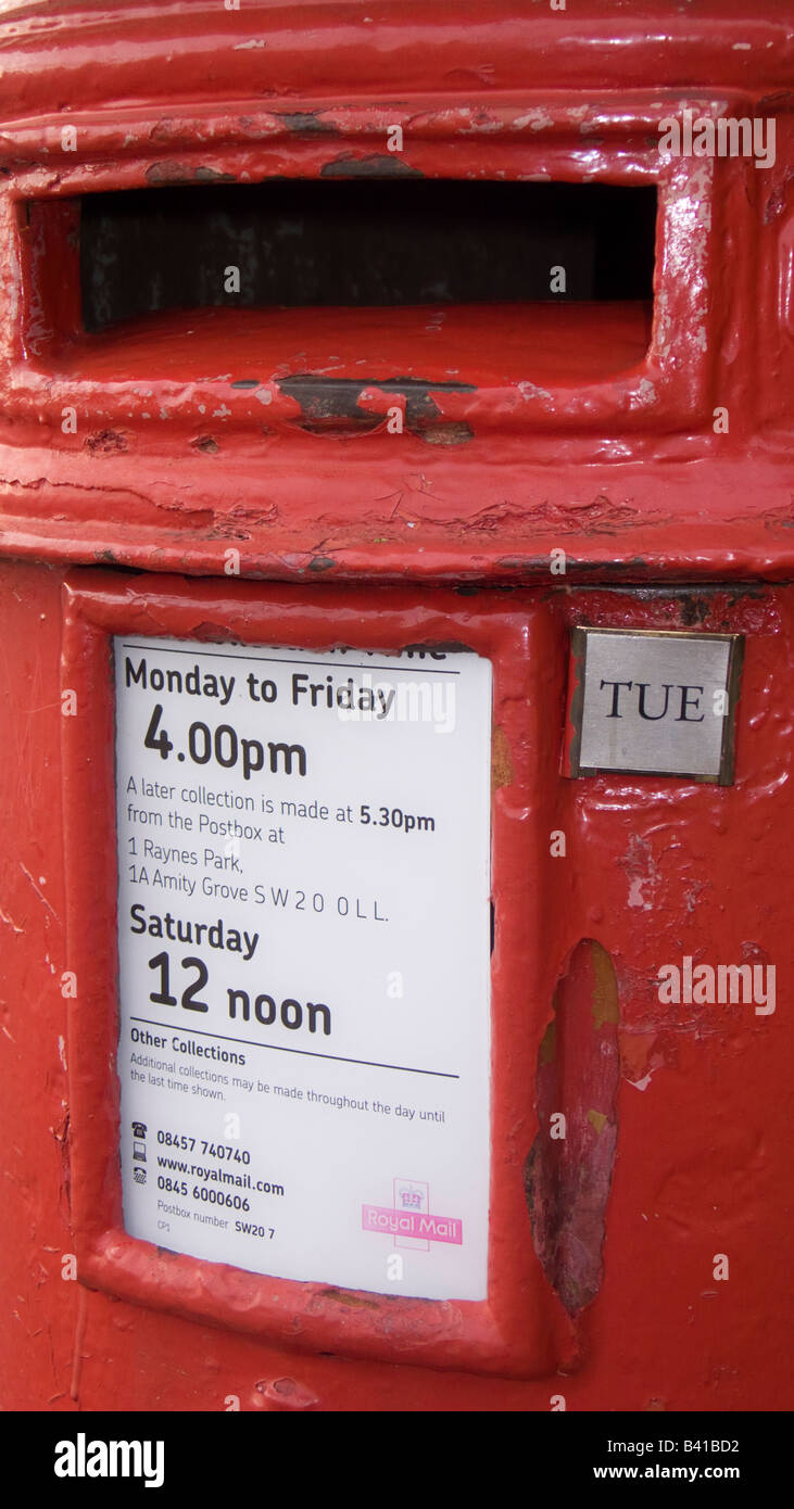 Post box collection time plate Stock Photo Alamy
