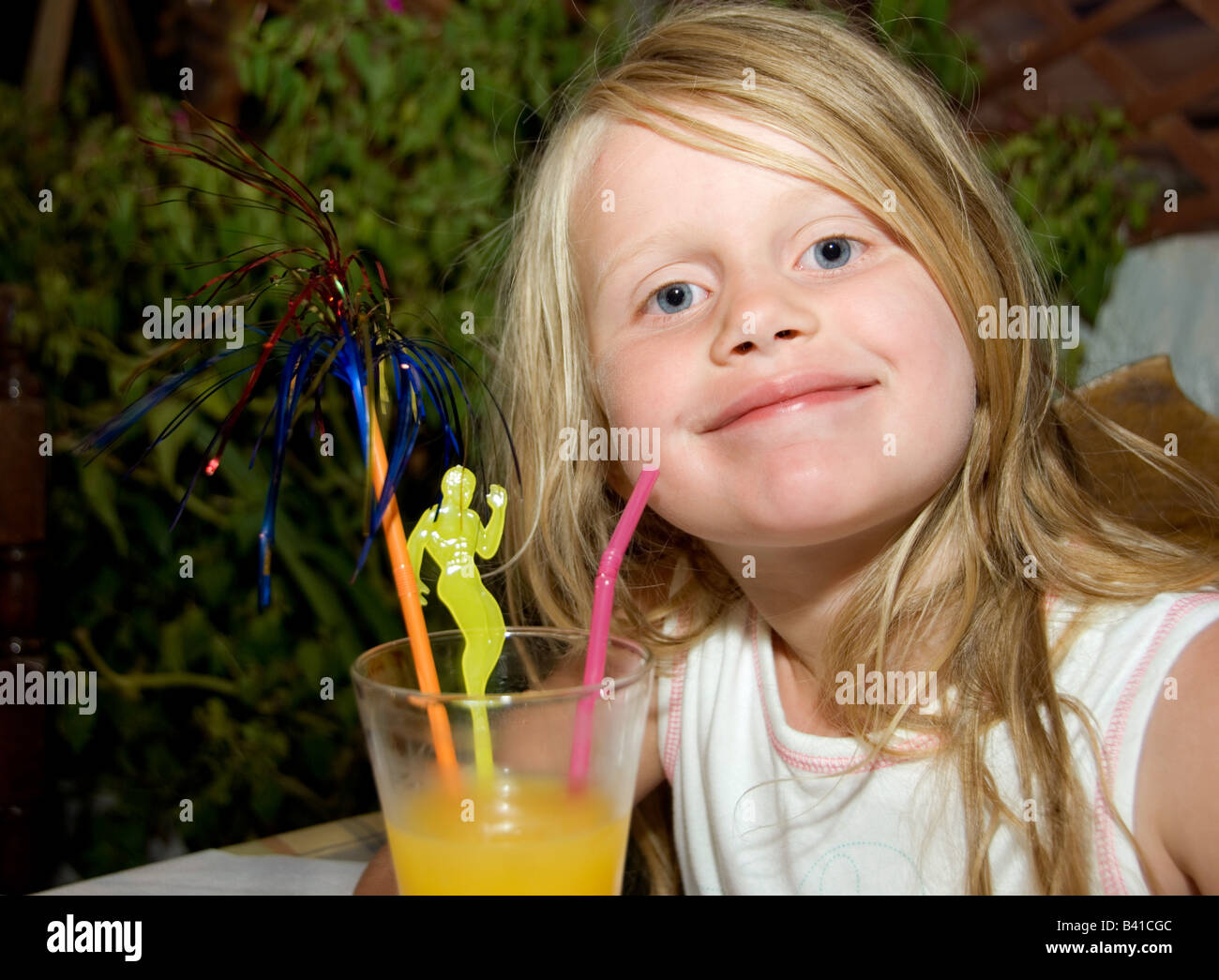 5-year-old-girl-with-drink-stock-photo-alamy