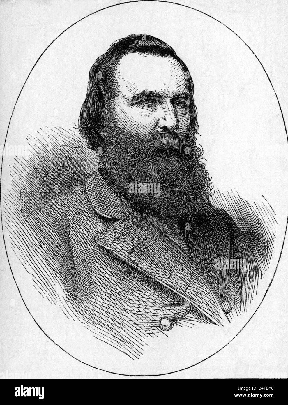Longstreet, James, 8.1.1821 - 2.1.1904, American General, portrait, wood engraving, 19th century, , Stock Photo