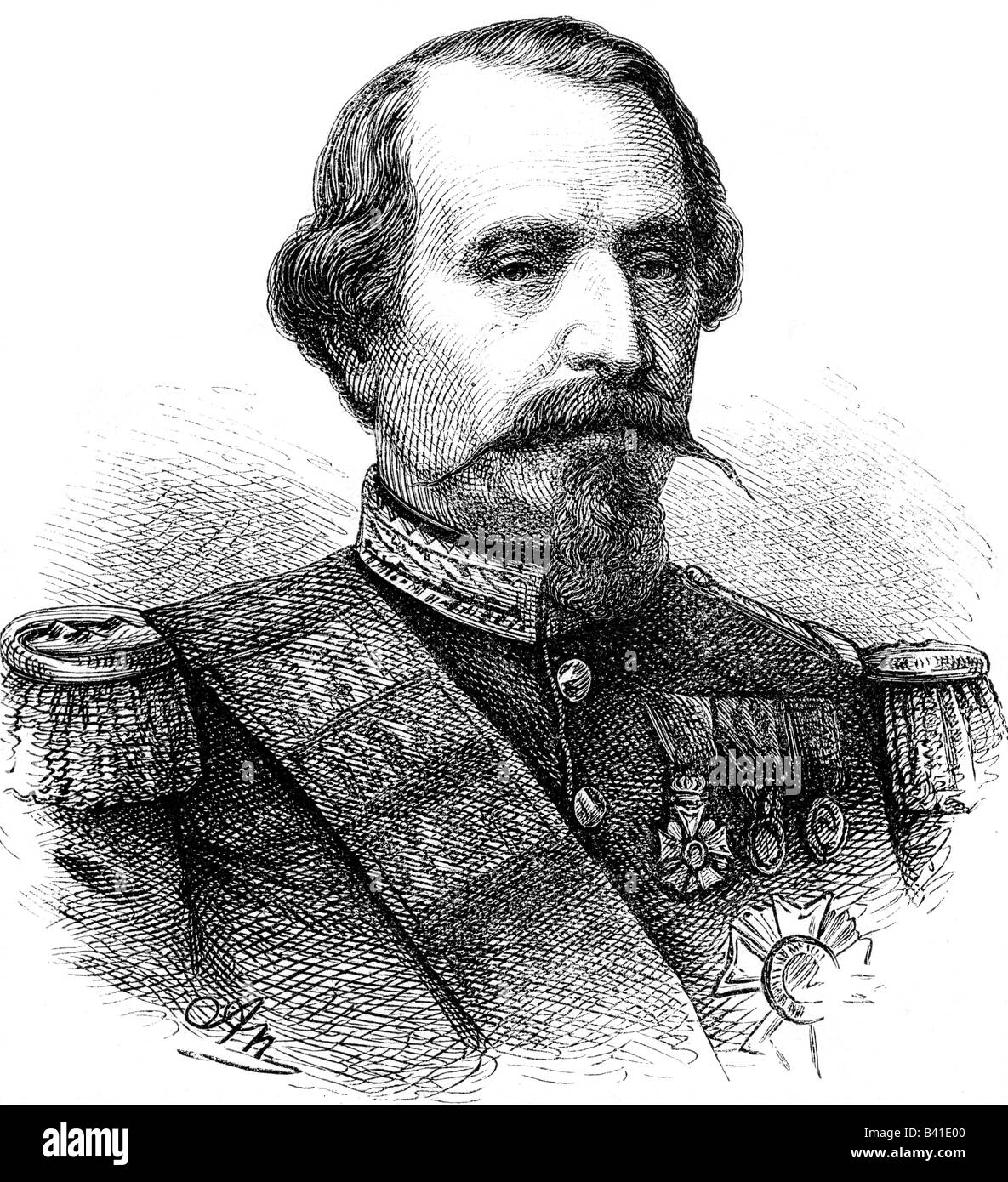 Napoleon III, 20.4.1808 - 9.1.1873, Emperor of the French 2.12.1852 - 2.9.1870, portrait, wood engraving by Adolf Neumann, 19th century, Stock Photo