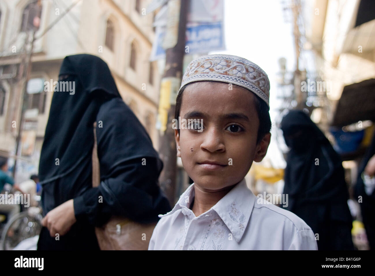 Portrait of a muslim boy, Varanasi, India Stock Photo Alamy