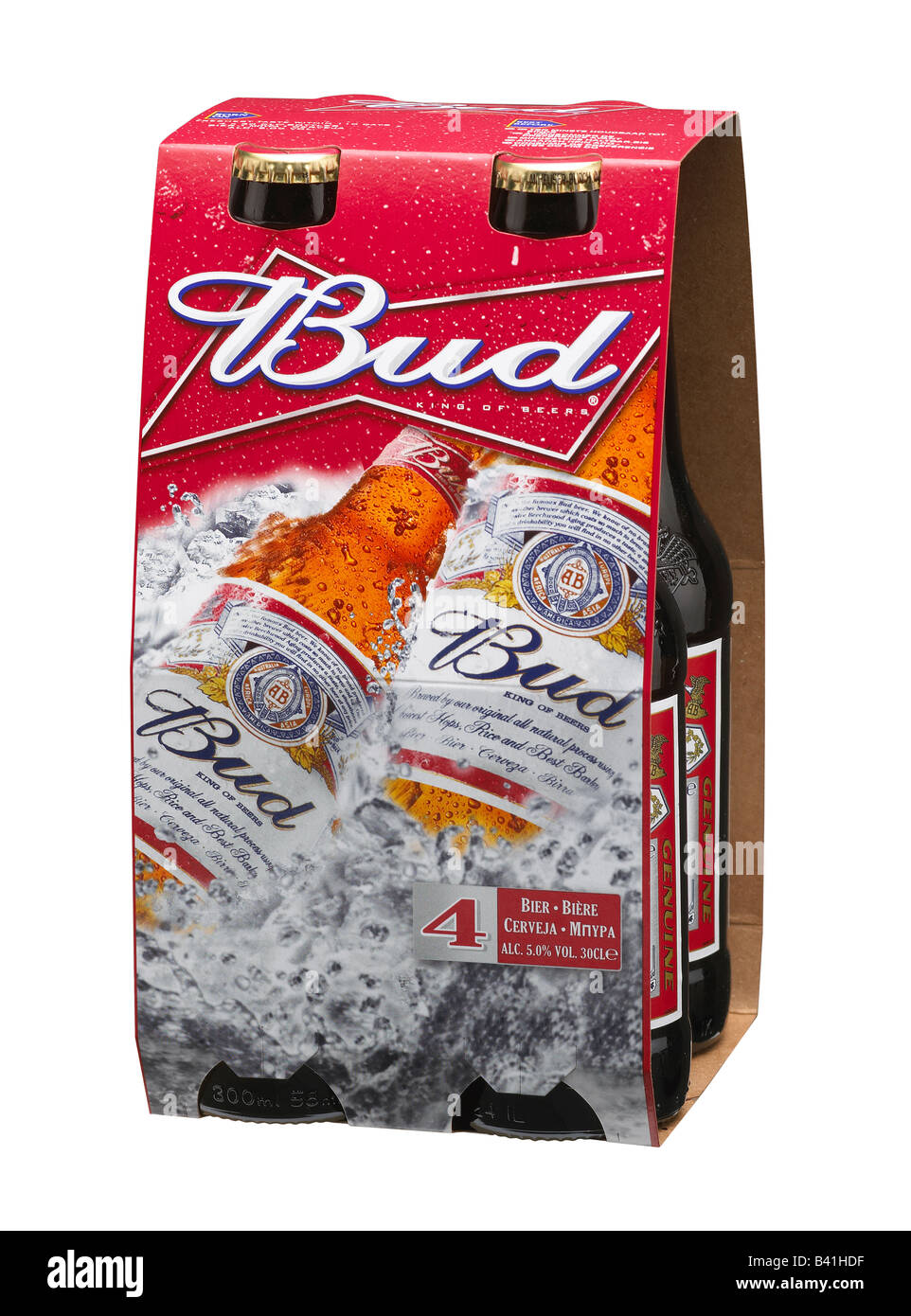 BUDWEISER BUD BEER FOUR BOTTLE PACK Stock Photo Alamy