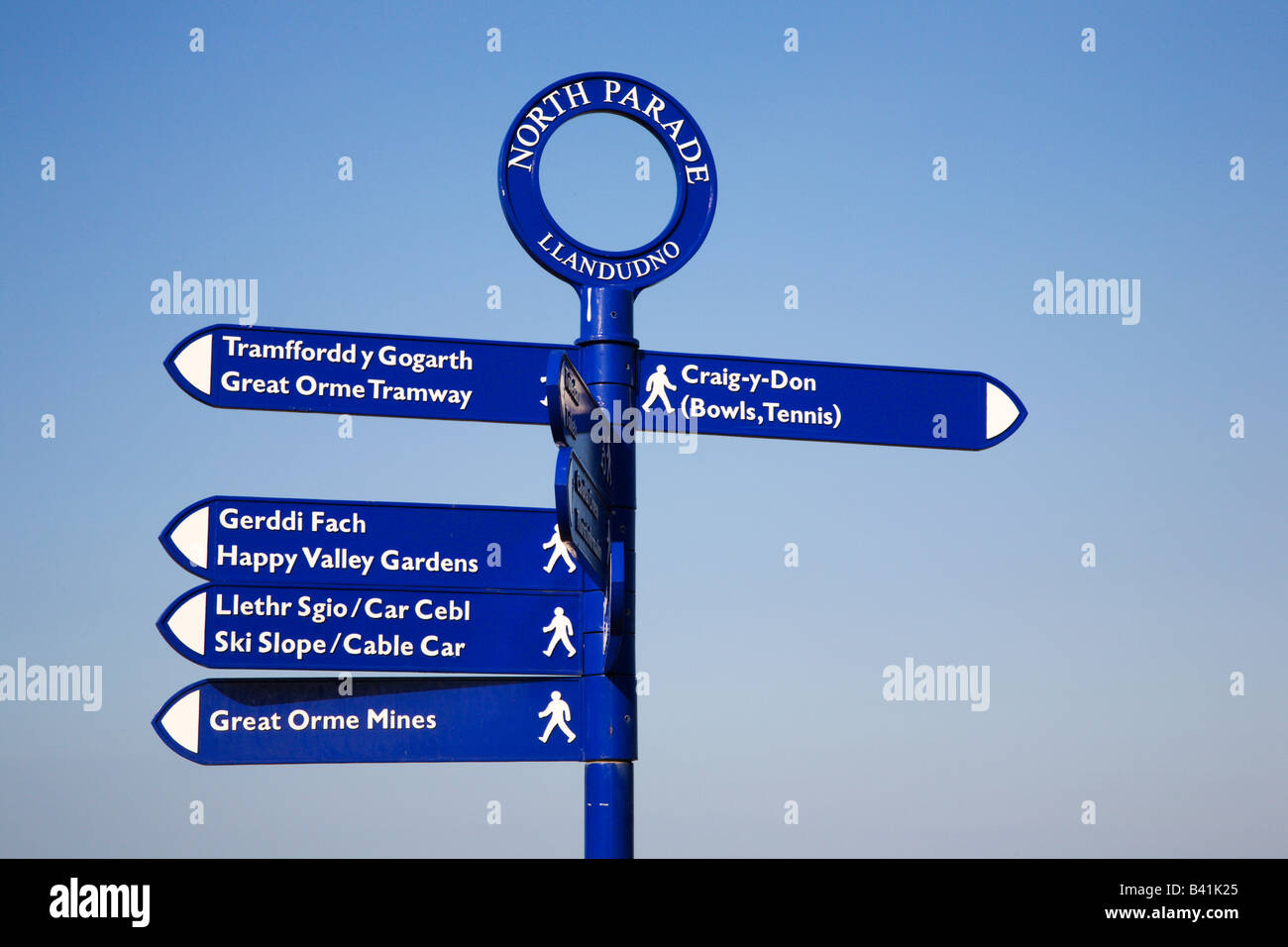 North Parade Sign Llandudno Wales Stock Photo Alamy