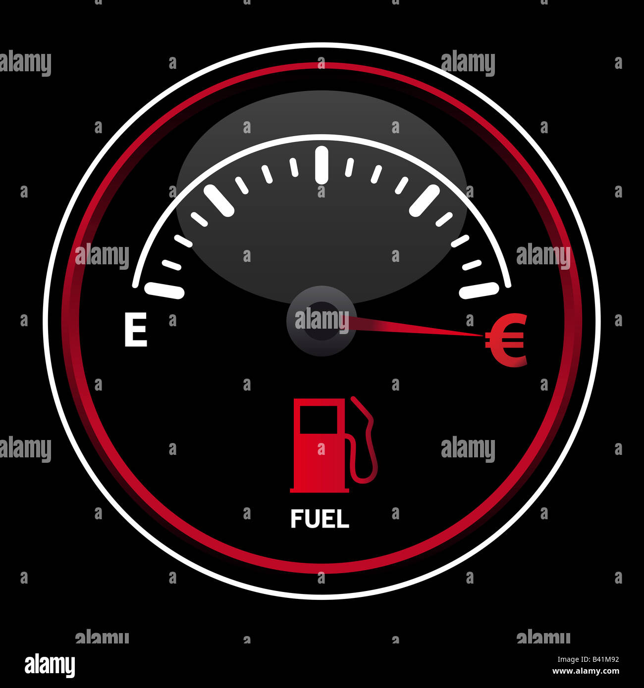 Fuel gauge showing the price of gas in dollars Stock Photo Alamy