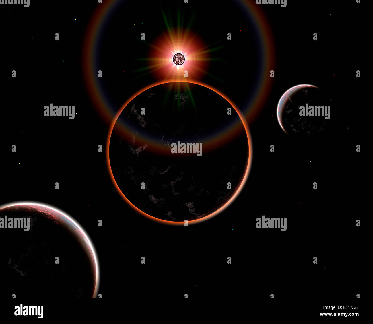 Planetary Eclipse Stock Photo