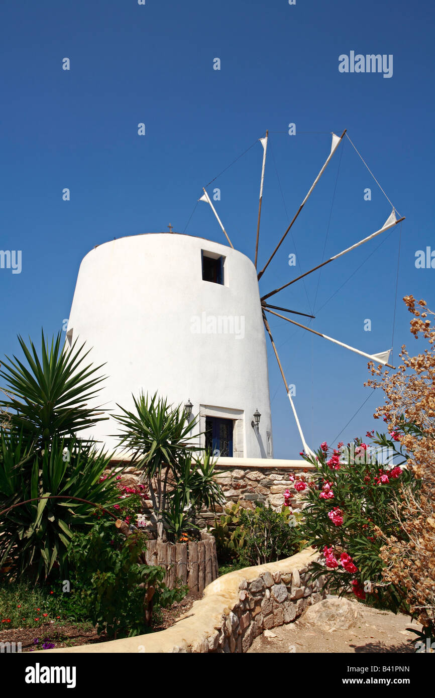 Windmill Paroikia Paros Cyclades Island Greece Stock Photo