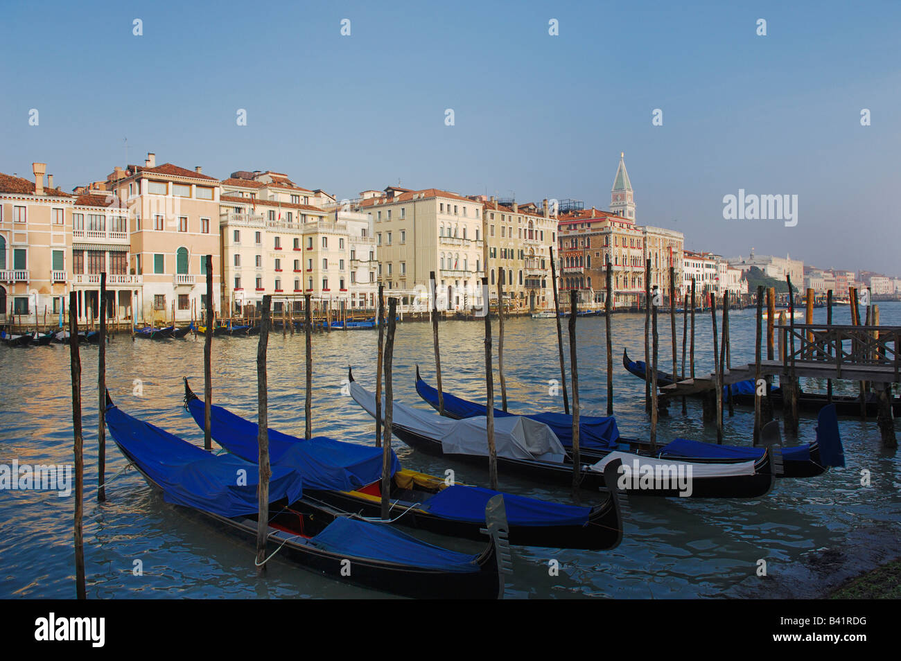 Bay of Venice and Palazzo Ducale di Venezia Doge's Palace Venice Italy Europe Stock Photo