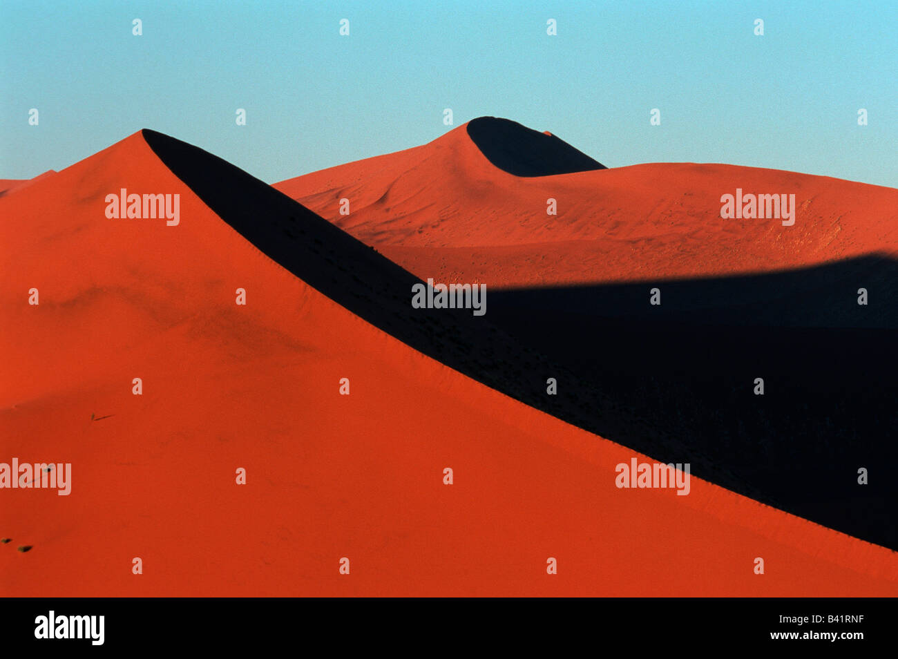 Sand dunes at last light Sossusvlei Namib Naukluft National Park ...