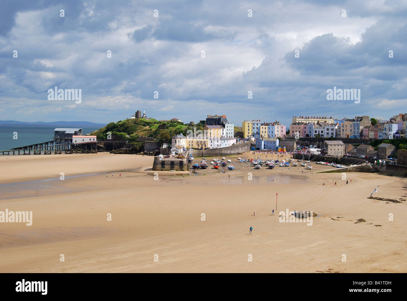 Beach view, Tenby, Carmarthen Bay, Pembrokeshire, Wales, United Kingdom
