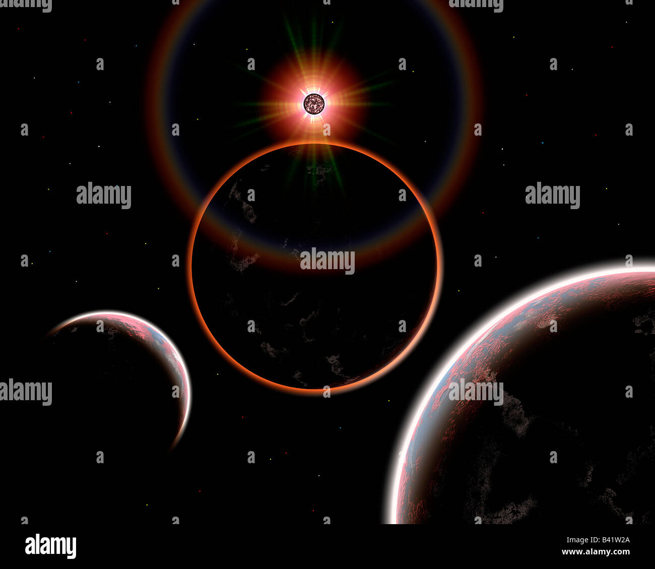 Planetary Eclipse Stock Photo