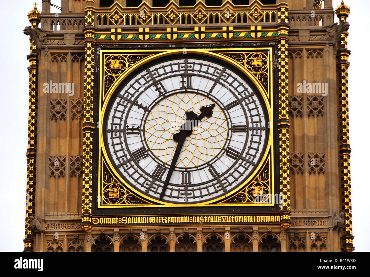 Big Ben clock face, Houses of Parliament, London, England Stock Photo