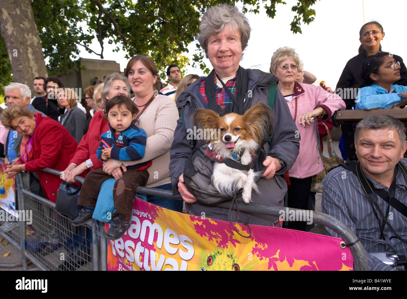 Spectators during carnival parade at THAMES FESTIVAL London United Kingdom Stock Photo
