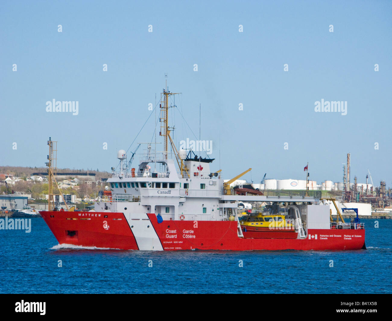 CCGS Matthew is a hydrographic survey ship with the Canadian Coast Guard. Stock Photo