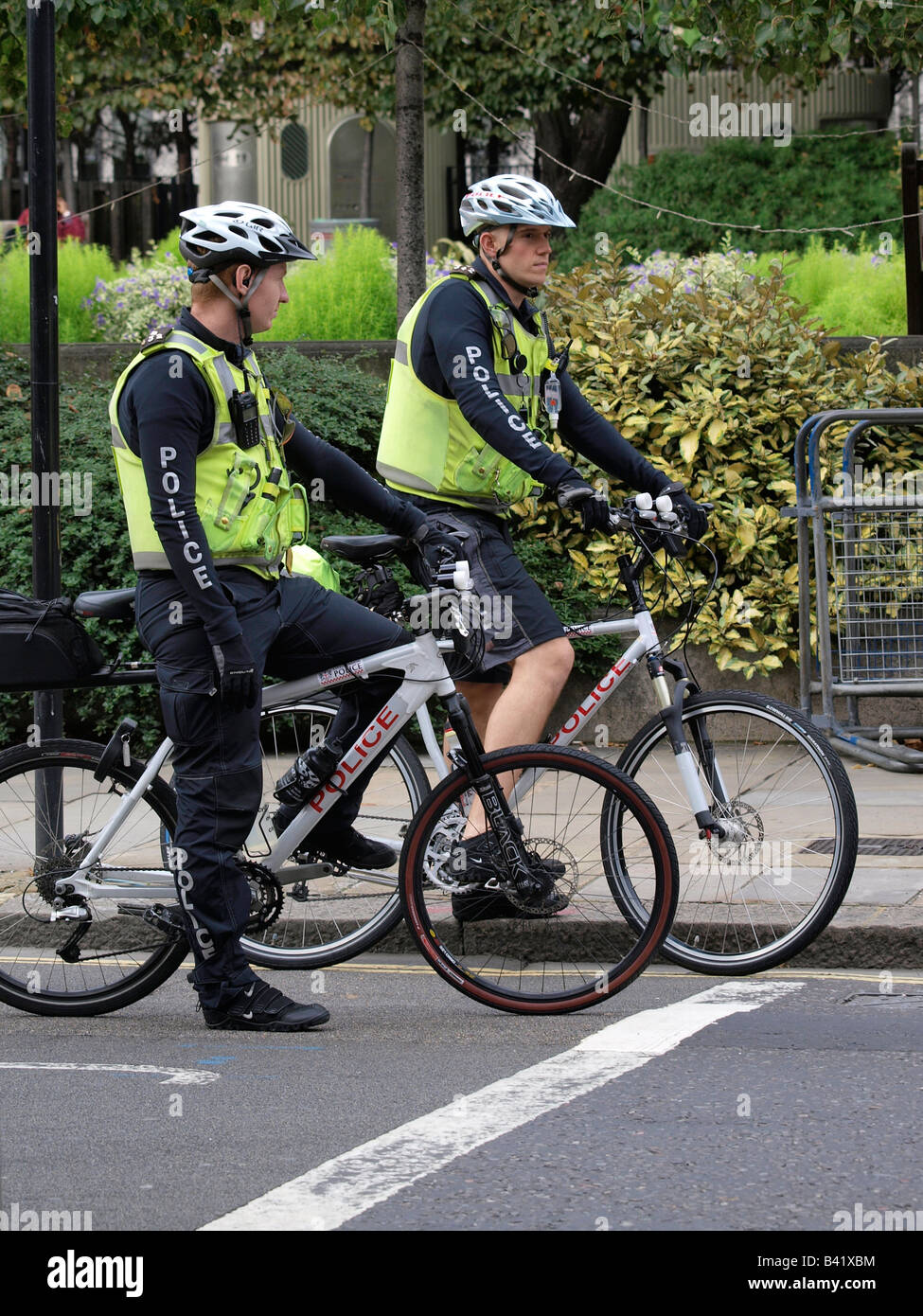 Two police officers on BMX mountain bikes London UK near St Pauls Stock  Photo - Alamy
