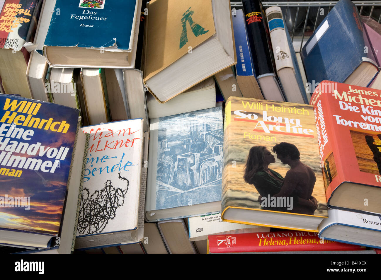 second hand book display in Berlin Germany Stock Photo Alamy