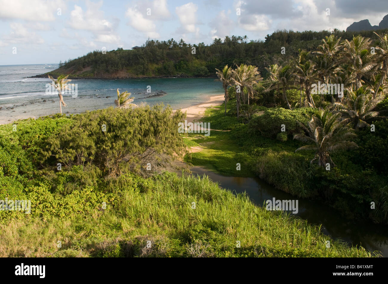 Papaa Bay Kauai Hawaii Stock Photo Alamy
