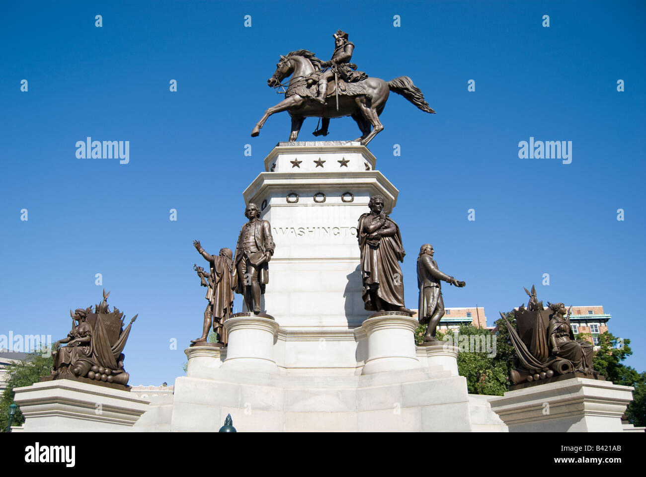 George Washington Equestrian Monument on Capitol Grounds in Richmond, Virginia. Stock Photo