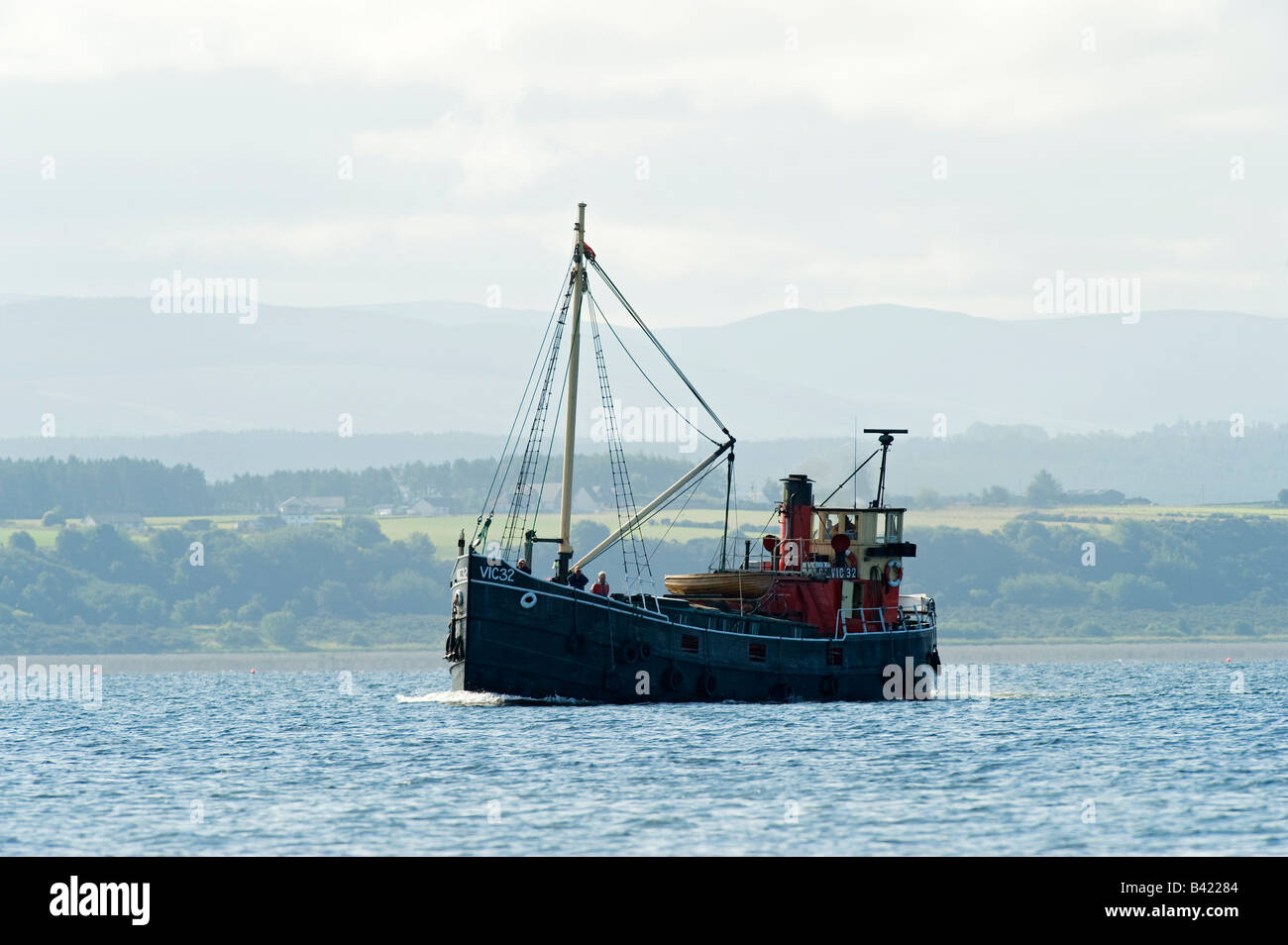 Steam trawler converted to tourist boat Moray Firth Scotland Stock Photo