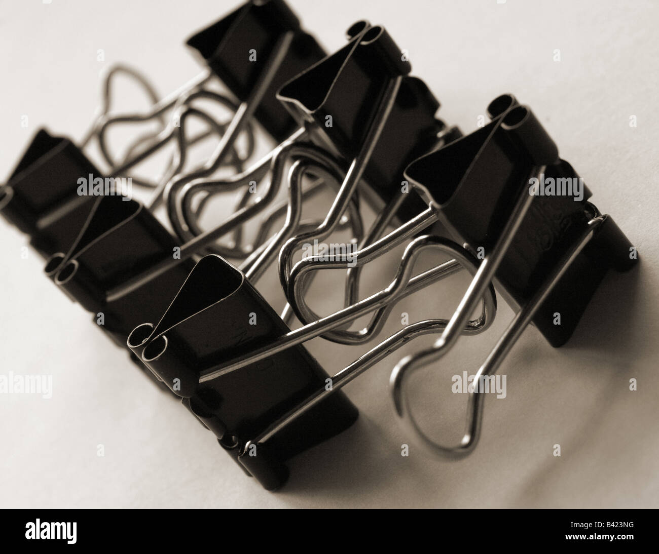 Steel binder clips Stock Photo Alamy