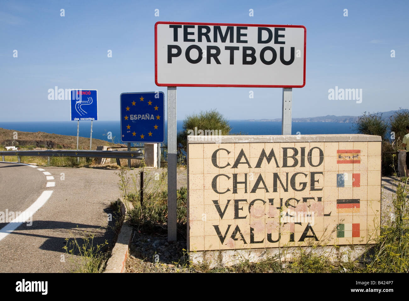 French And Spanish Border In Costa Brava Stock Photo Alamy