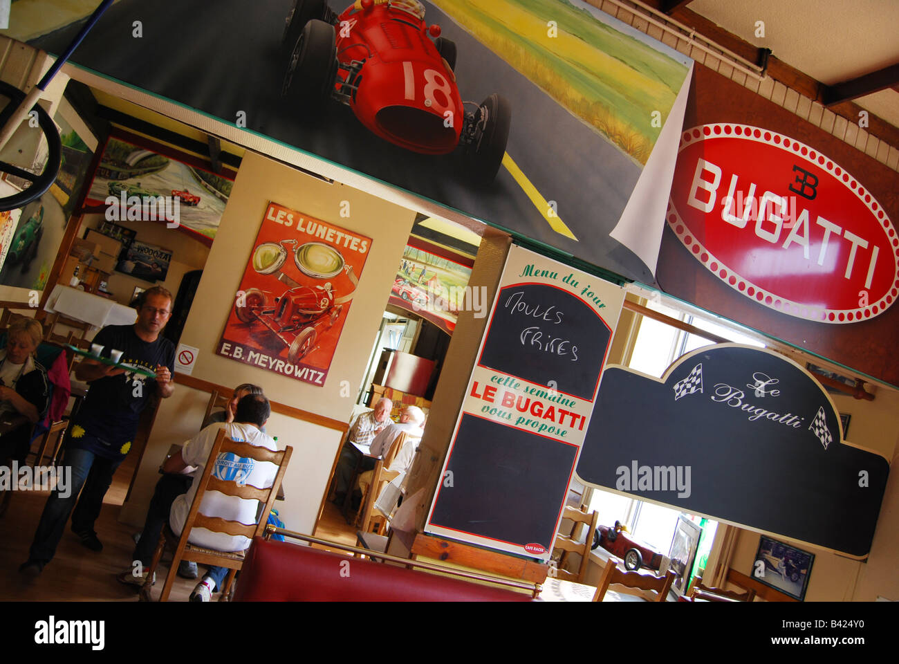 interior of cafe Bugatti boulevard Jean Baptiste Lebas Lille France Stock Photo