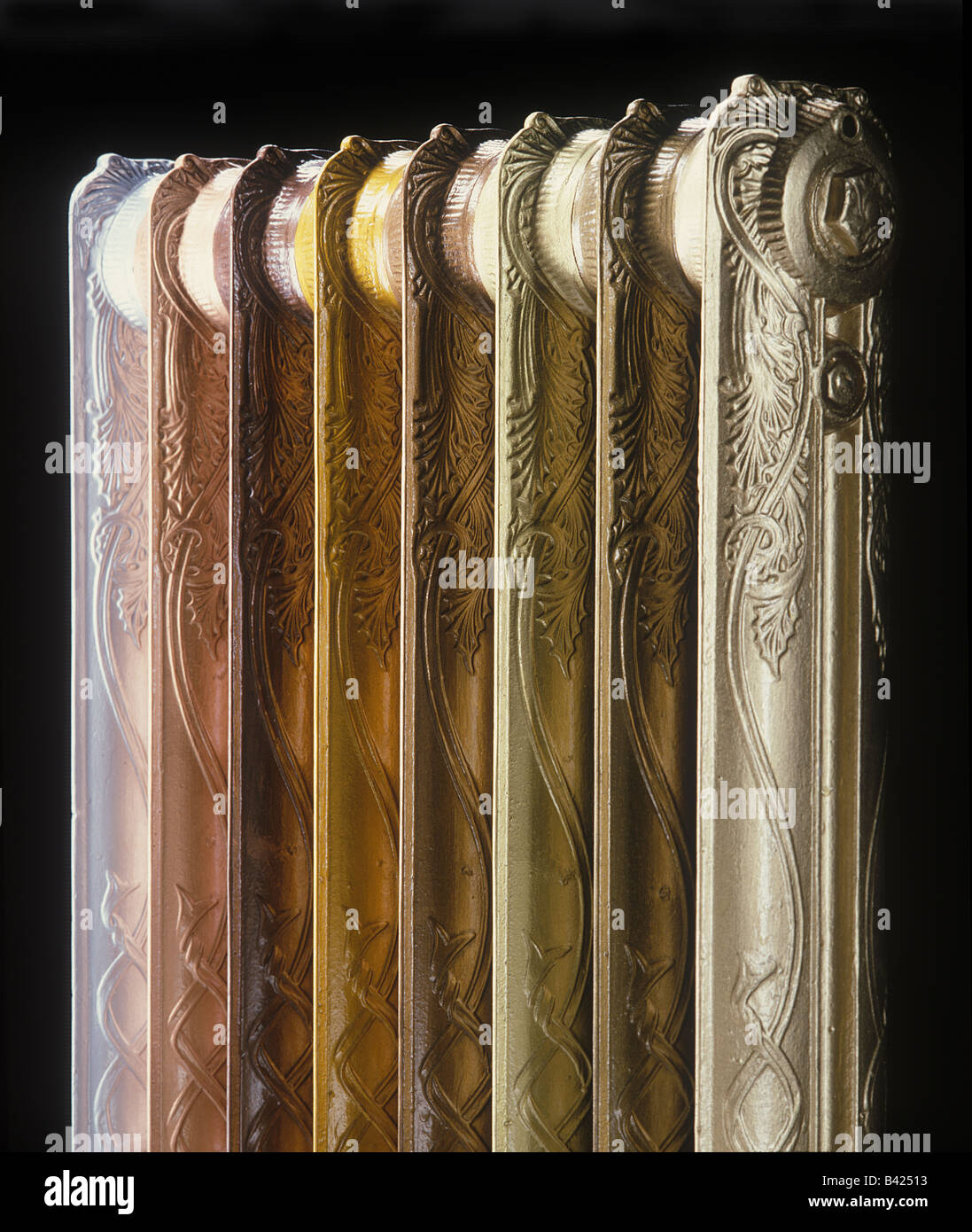 Radiators Painted With Metallic Paints Stock Photo Alamy