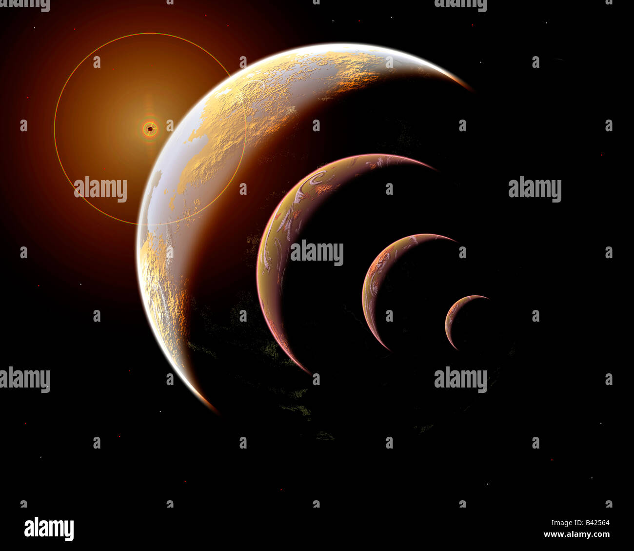 Family Of Planets Stock Photo