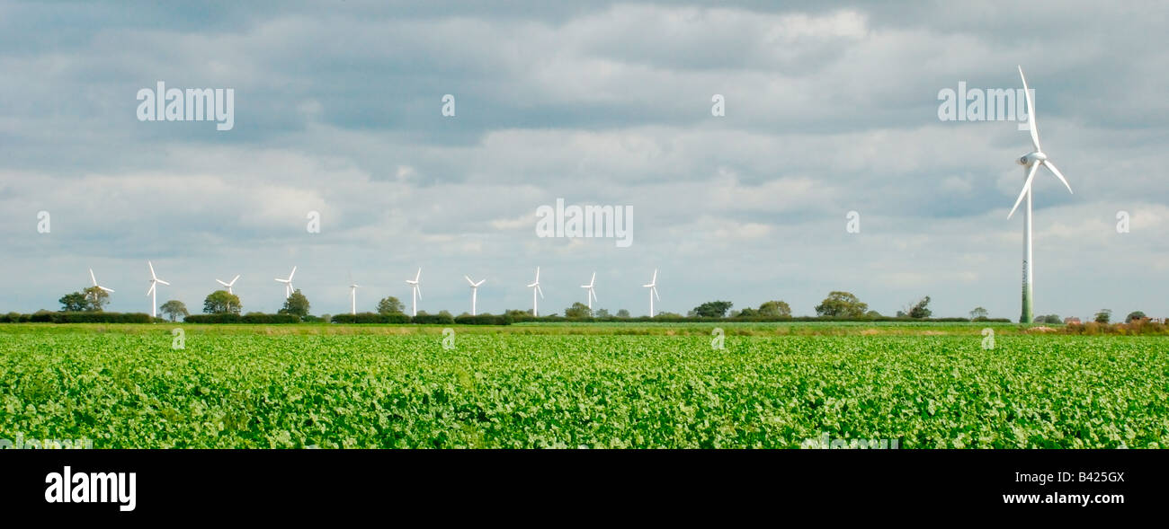 wind farm norfolk england. Stock Photo
