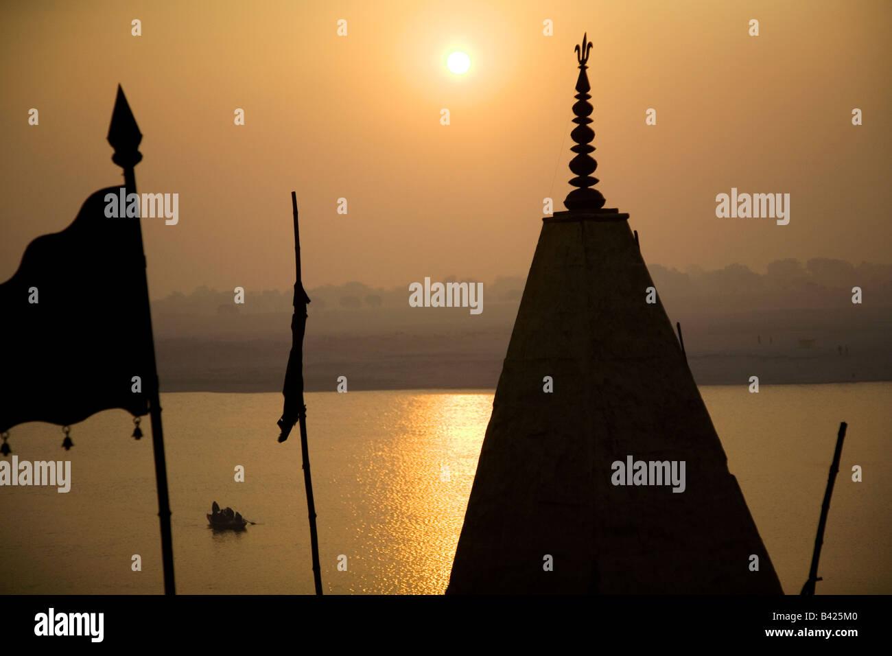 Dawn in the city of Varanasi, India. Stock Photo