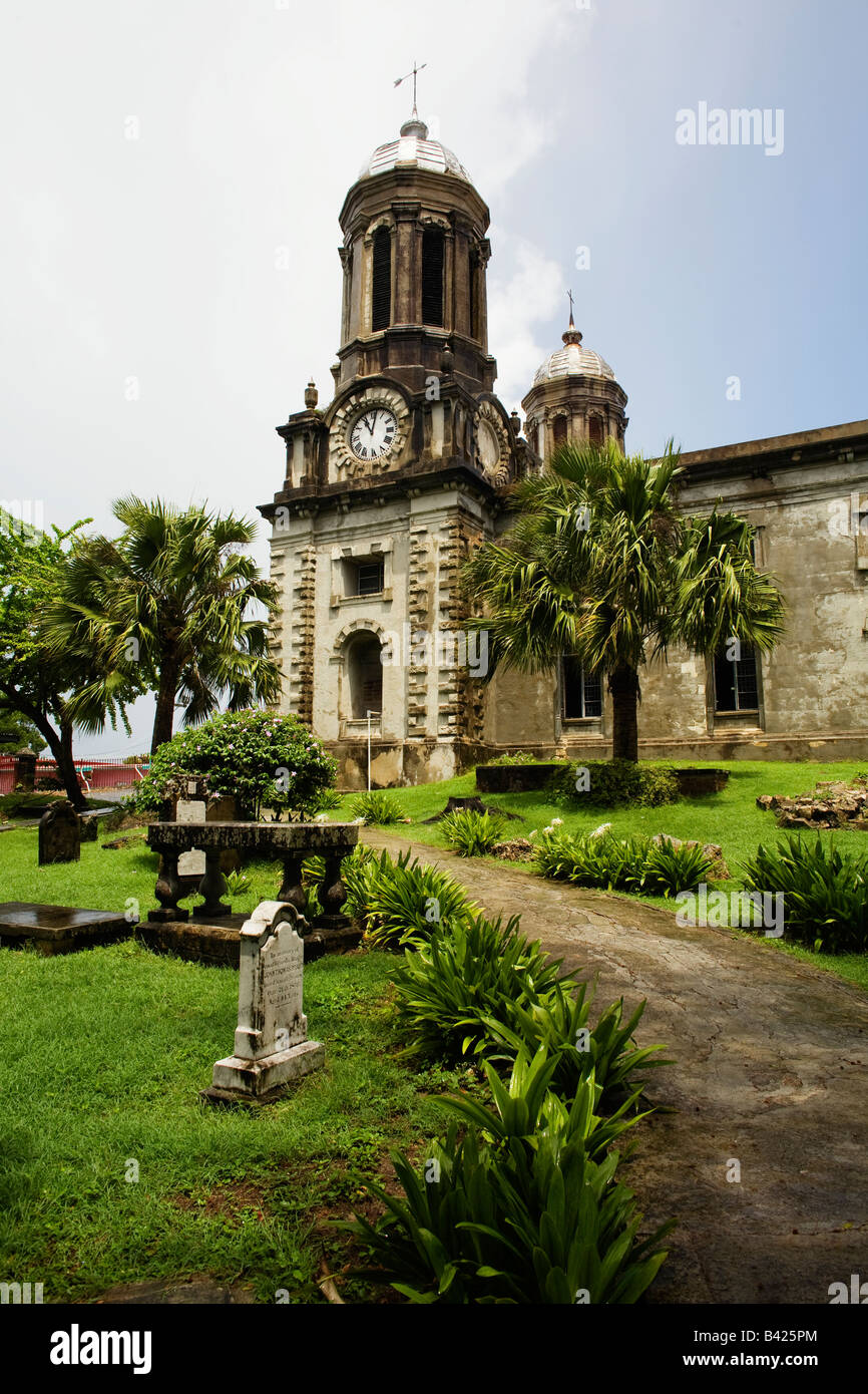 The Clock Tower of St John's Cathedral in Antigua Stock Photo