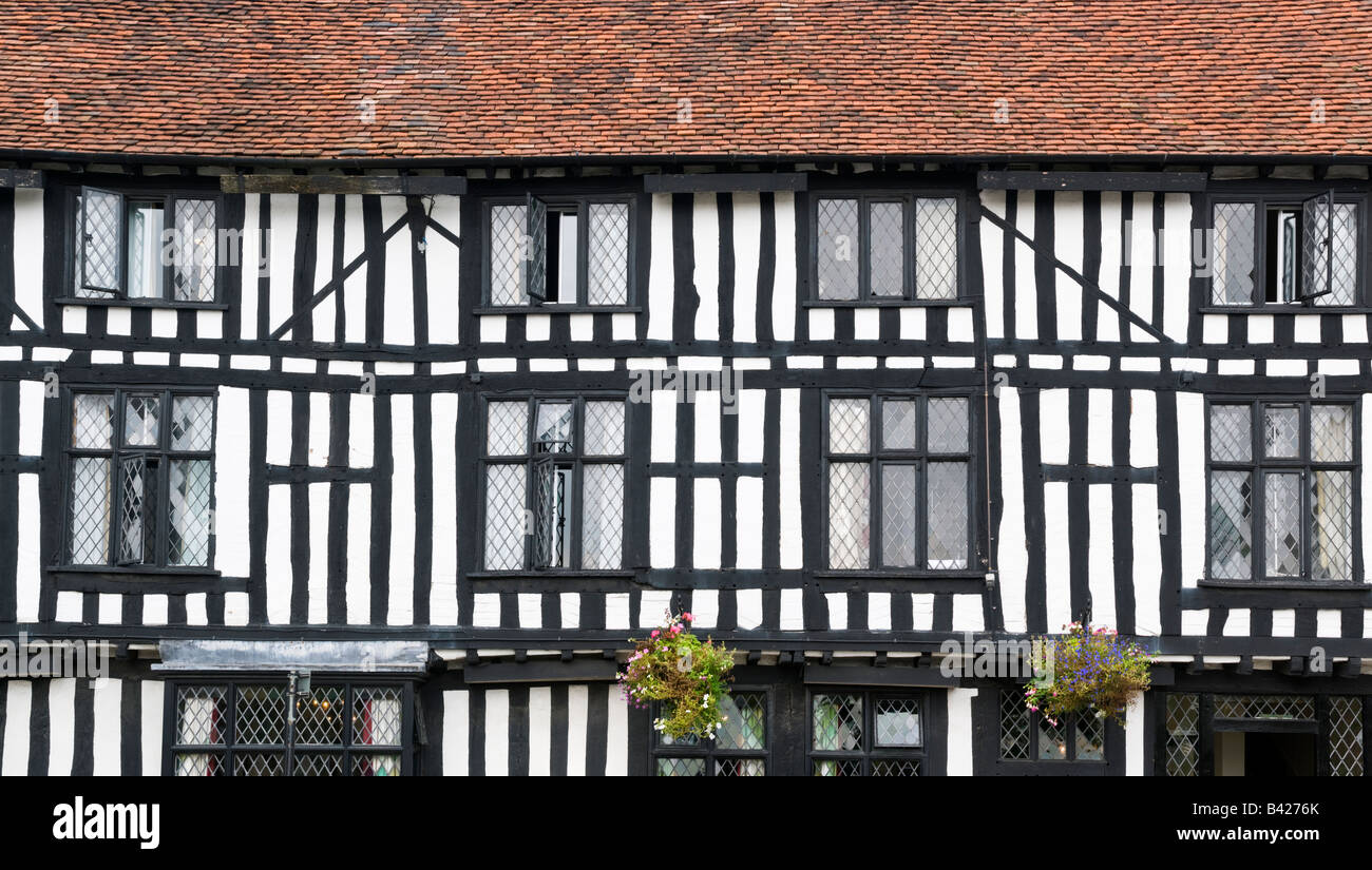 Tudor exterior of the famous Shakespeare Hotel in Stratford Upon Avon Stock Photo