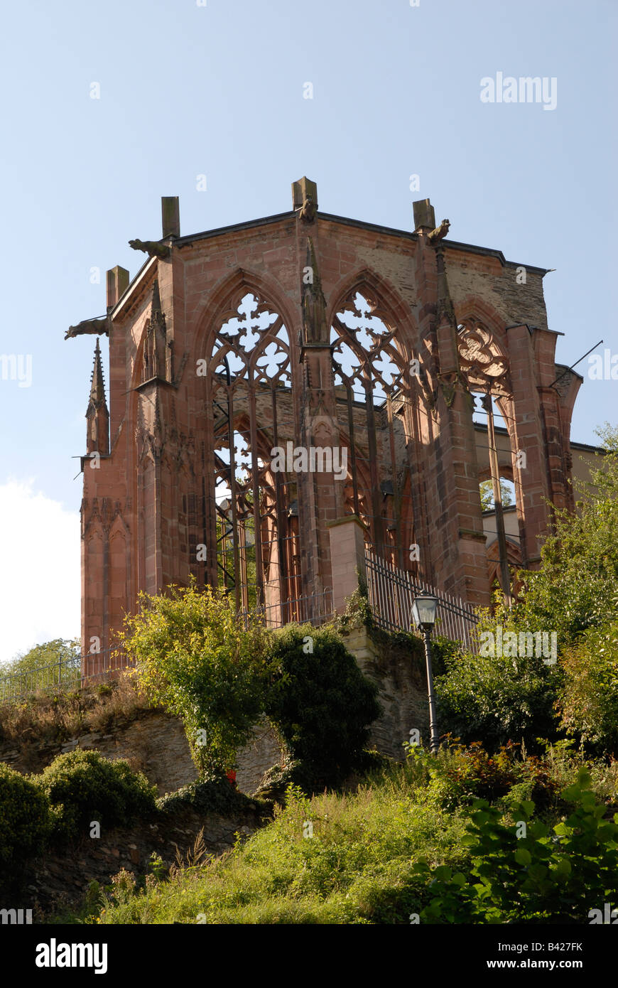 Ruin of the Wernerkapelle, Bacharach (Rhine, Germany) Stock Photo