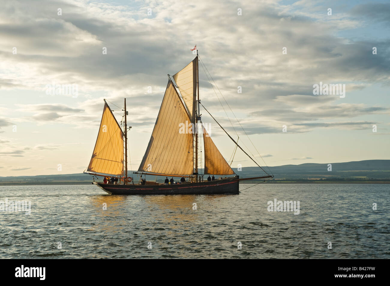 Old sailing ketch Leader Moray Firth Scotland Stock Photo