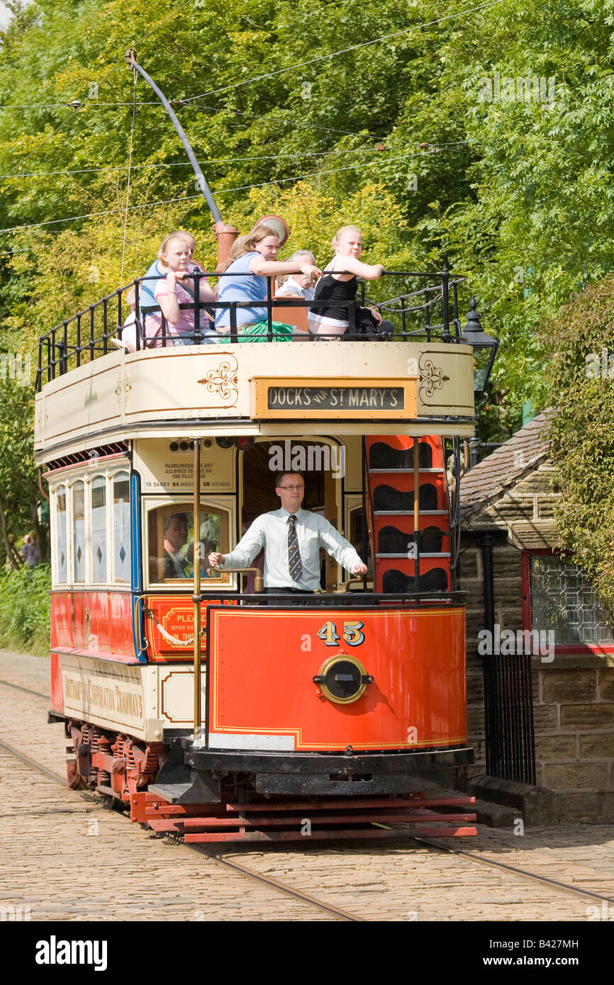 Operational Preserved Tram, National Tramway Museum, Crich Stock Photo