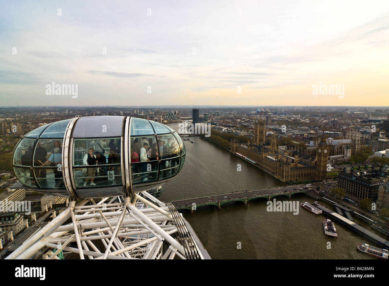 View of th city of Westminster from London Eye Stock Photo