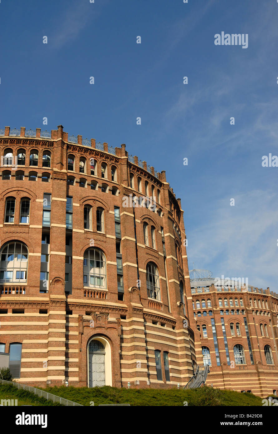 Revitalized Historic Buildings of Gasometer A and B in Simmering Vienna Austria Stock Photo