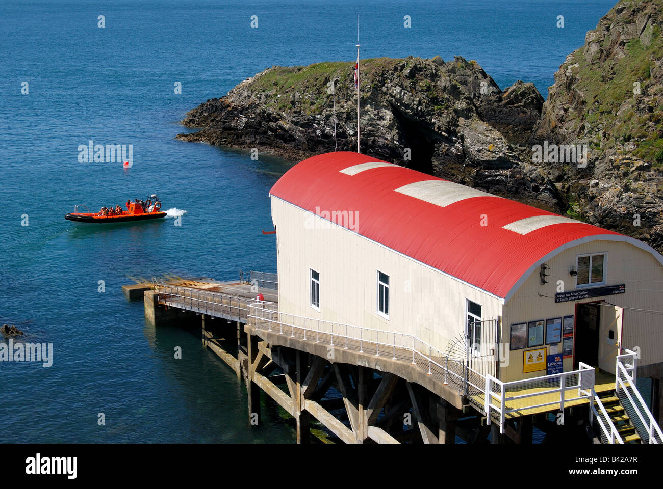 St.Justinians Lifeboat Station, St.Justinians, Pembrokeshire, Wales, United Kingdom Stock Photo