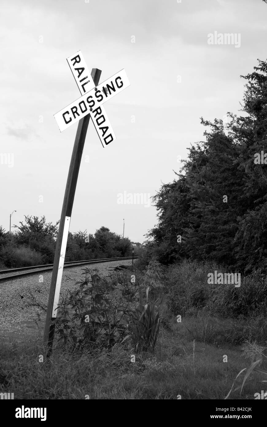Railroad crossing Stock Photo
