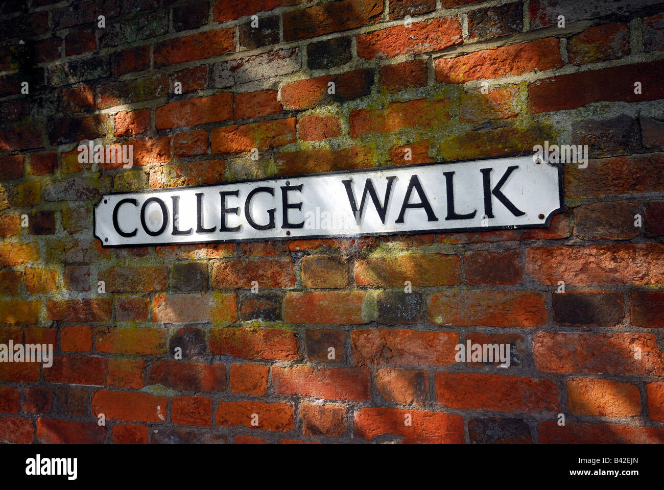 ''College Walk '' street sign,Winchester Hampshire Stock Photo