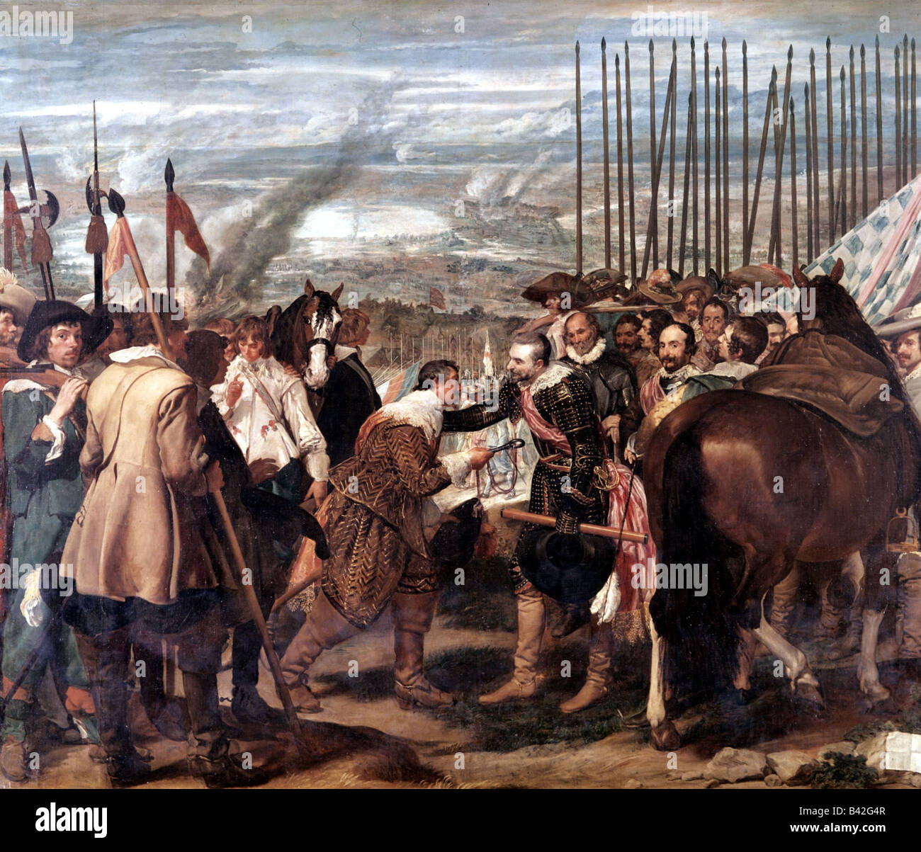 fine arts - Velasquez, Diego de (1599 - 1660), painting, 'Surrender of Breda', (Las Lanzas), 1634 / 1635, oil on canvas, Prad Stock Photo