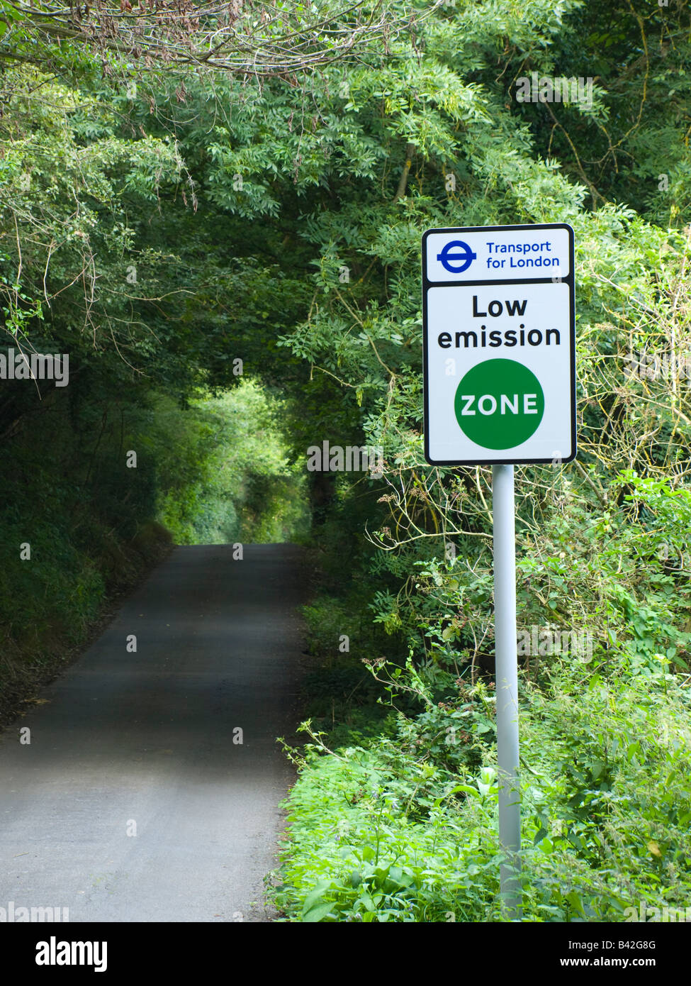 Transport for London Low Emission Zone sign, Orpington, Kent, England, UK Stock Photo