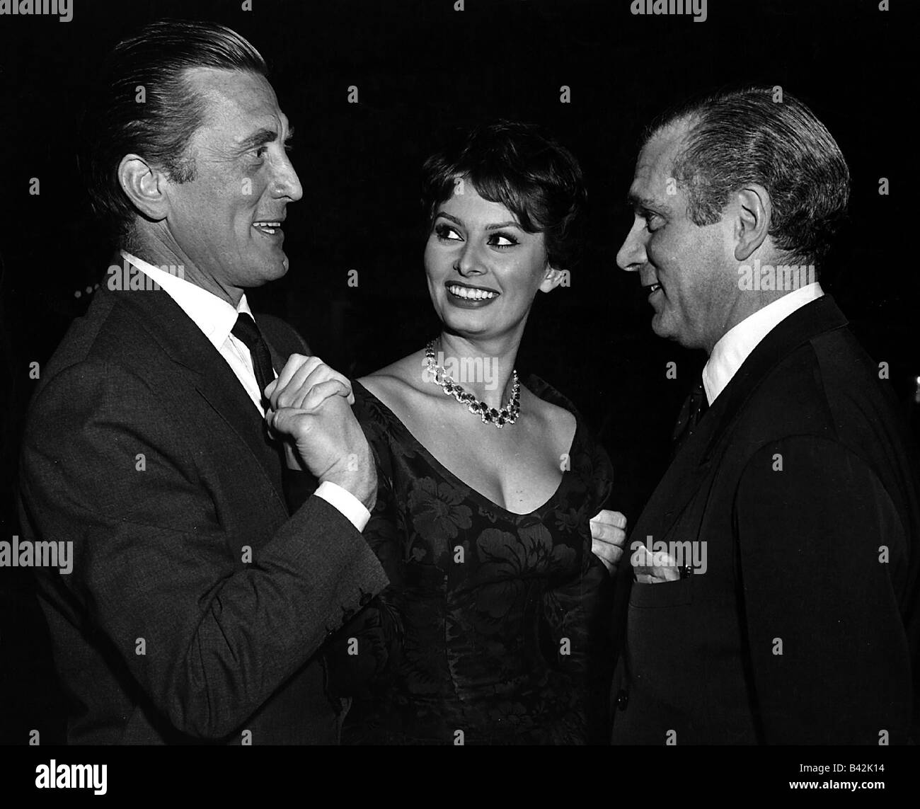 Loren Sophia 20 9 1934 Italian Actress Half Length With Kirk Stock Photo Alamy