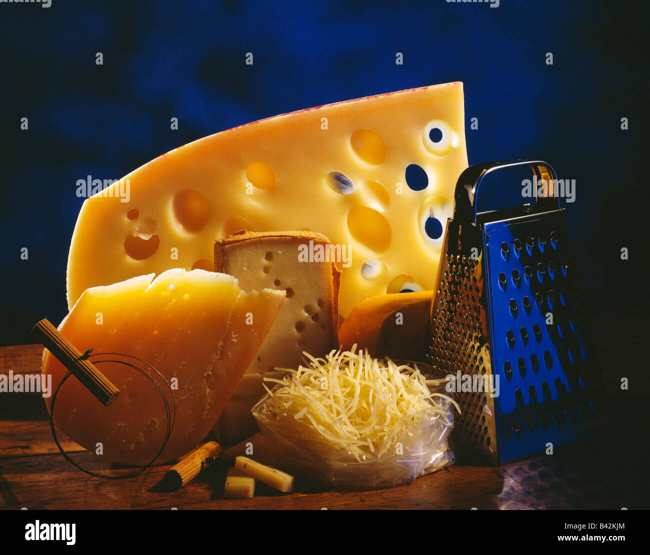 Gruyère,pieces and grated Stock Photo Alamy