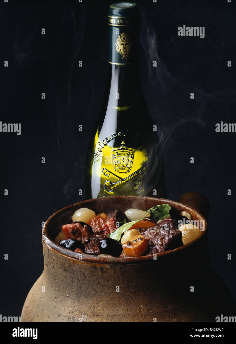 stew and white wine Stock Photo Alamy