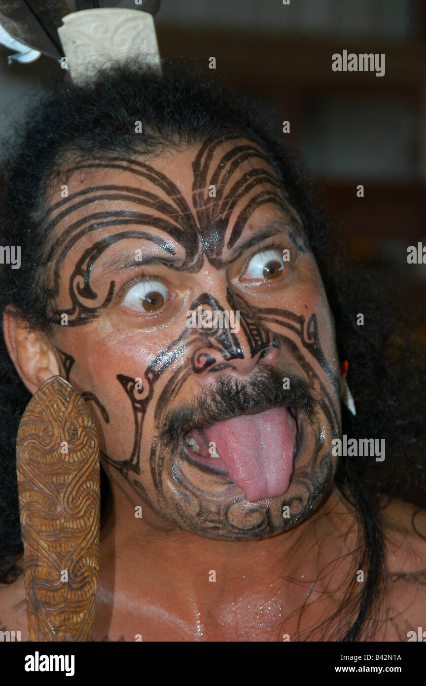 Maori face paint hi-res stock photography and images - Alamy