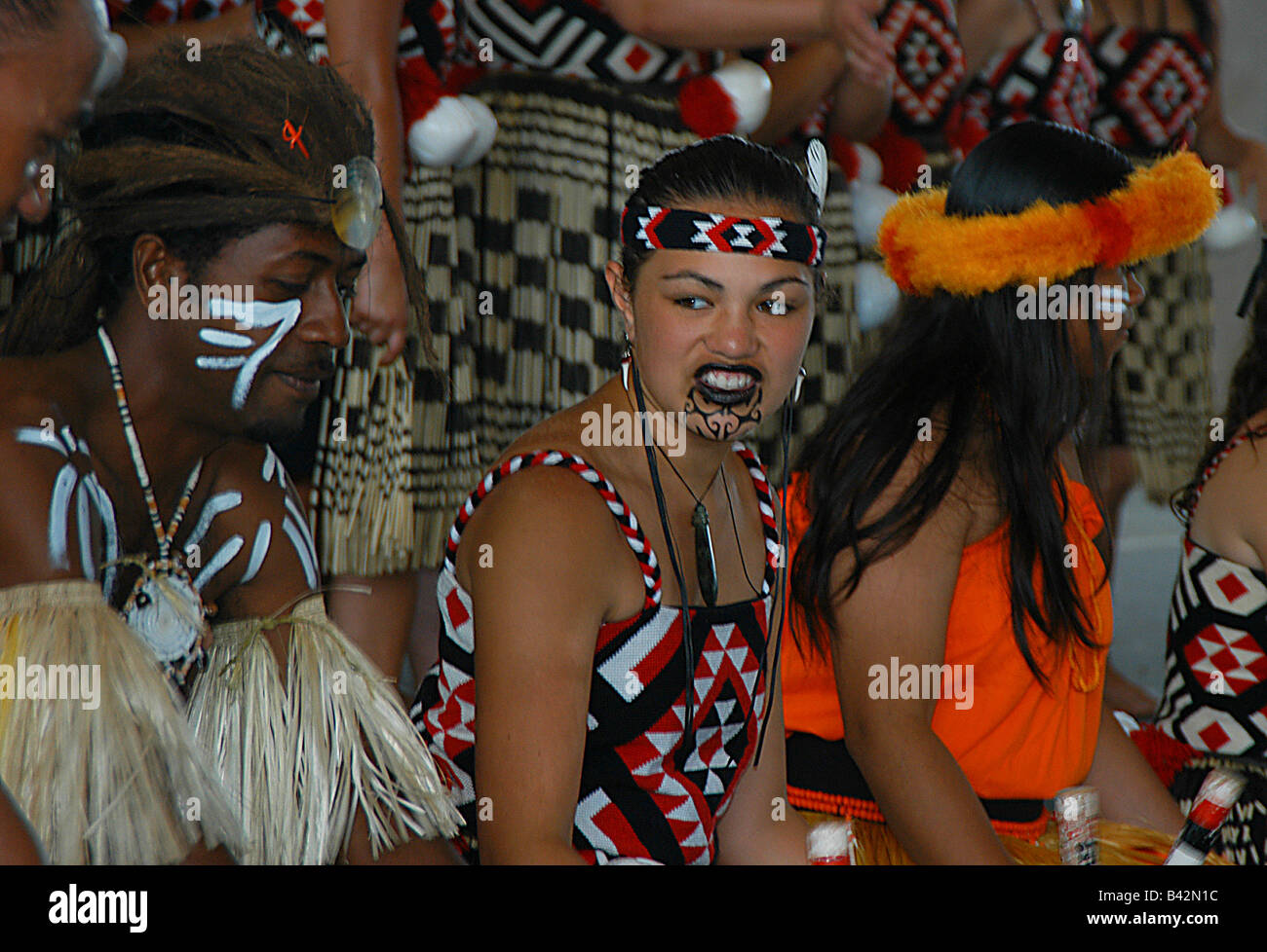 Maori at Haka Ceremony South Pacific Ocean New Zealand Stock Photo - Alamy